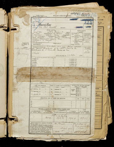 Marsillac, Elie Abel Léopold, né le 03 mai 1889 à Vercourt (Somme), classe 1909, matricule n° 822, Bureau de recrutement d'Abbeville