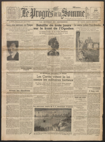 Le Progrès de la Somme, numéro 20676, 20 avril 1936
