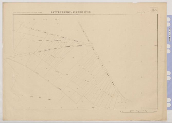 Plan du cadastre rénové - Bettencourt-Saint-Ouen : section 22