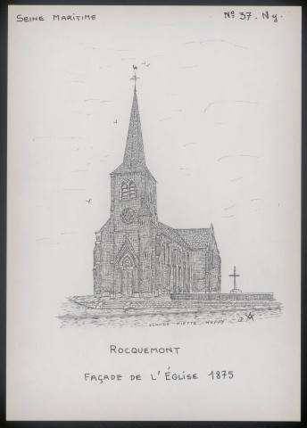 Rocquemont (Seine-Maritime) : façade de l'église - (Reproduction interdite sans autorisation - © Claude Piette)