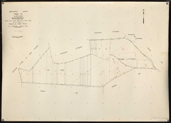 Plan du cadastre rénové - Brucamps : section ZC
