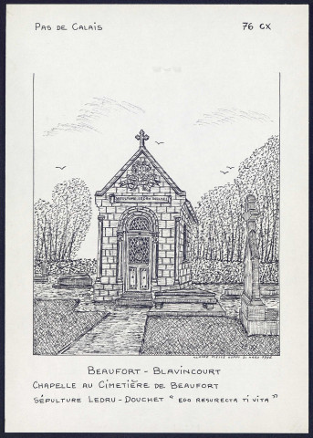 Beaufort-Blavincourt (Pas-de-Calais) : chapelle au cimetière - (Reproduction interdite sans autorisation - © Claude Piette)
