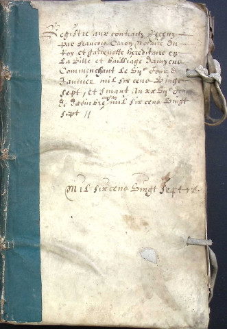 Etude de Me François Lecaron à Amiens (étude n°11). Minutes de l'année 1627