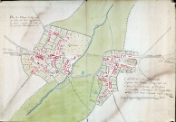 Plan du village de Querrieux et celuy de Pont Noyelle avec le chemin actuelle et celuy ou l'on passoit anciennement