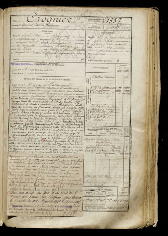 Crognier, Marius Isidore Joseph, né le 04 avril 1889 à Doignies (Nord), classe 1909, matricule n° 1337, Bureau de recrutement d'Abbeville