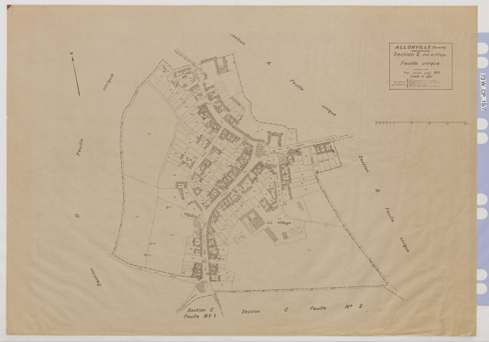 Plan du cadastre rénové - Allonville : section E