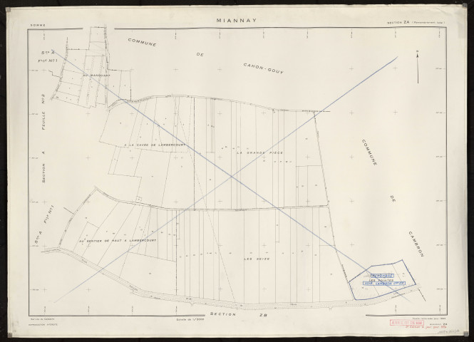 Plan du cadastre rénové - Miannay : section ZA