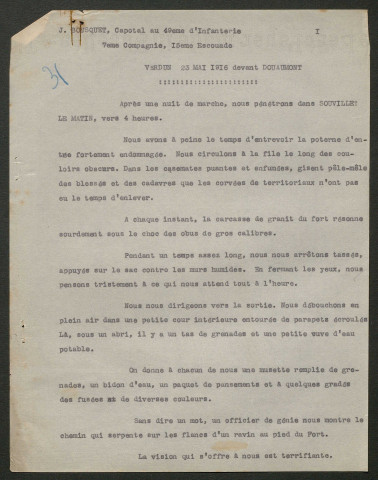Témoignage de Bousquet, Jean-Baptiste et correspondance avec Jacques Péricard