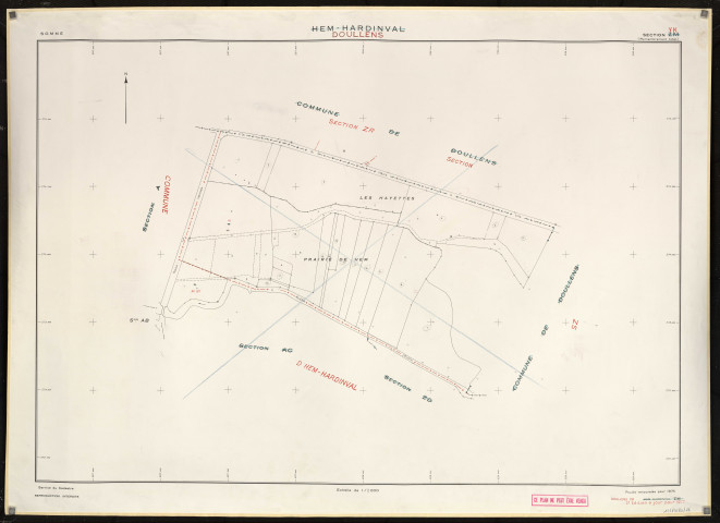 Plan du cadastre rénové - Doullens : section YK