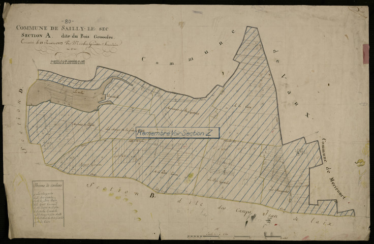 Plan du cadastre napoléonien - Sailly-le-Sec : Bois de Grossoles (Le), A