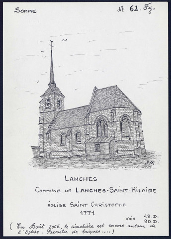 Lanches-Saint-Hilaire (Lanches) : église Saint-Christophe - (Reproduction interdite sans autorisation - © Claude Piette)