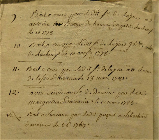 Etudes de Me Dupont (1703-1706), Me Jean-François Cousin (1736-1768), Me Louis Delassus (1768-1787), Me Boniface Demachy (1790-An 4), Me Antoine Demachy (1768-1809). Répertoire pour la période 1703-1809