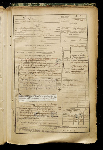 Léger, Auguste Jean Baptiste Ernest, né le 13 mars 1879 à Bussu (Somme), classe 1899, matricule n° 315, Bureau de recrutement de Péronne