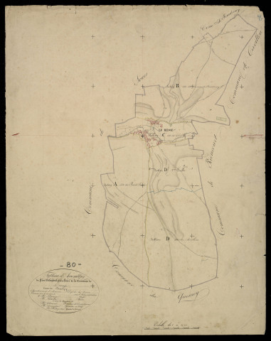 Plan du cadastre napoléonien - Mesge (Le) (Le Mesge) : tableau d'assemblage