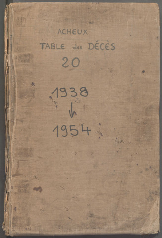 Table des successions et absences du bureau d'Acheux-en-Amiénois
