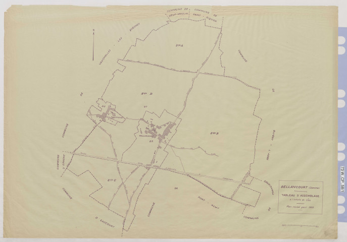 Plan du cadastre rénové - Bellancourt : tableau d'assemblage (TA)