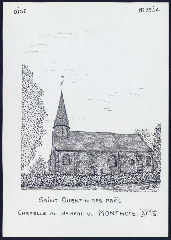 Saint-Quentin-des-Près (Oise) : chapelle au hameau de Monthois - (Reproduction interdite sans autorisation - © Claude Piette)