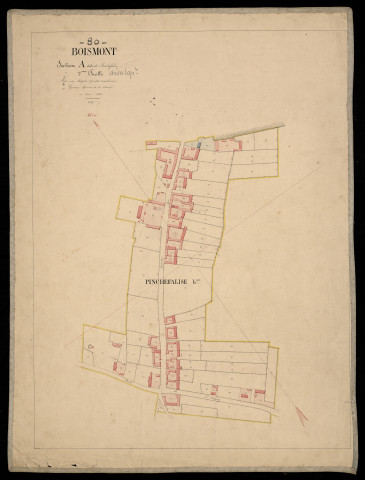 Plan du cadastre napoléonien - Boismont : Hameau de Pinchefalise (Le), A2 développement du hameau de Pinchefalise
