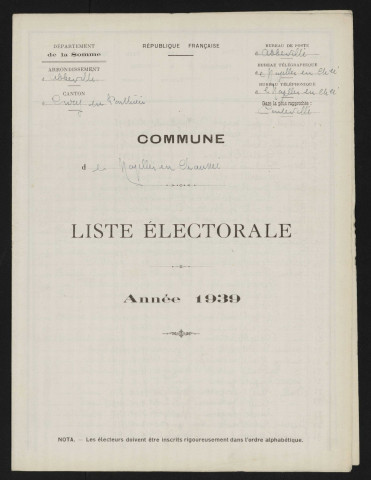 Liste électorale : Noyelles-en-Chaussée