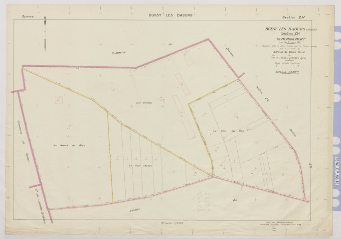 Plan du cadastre rénové - Bussy-lès-Daours : section ZH