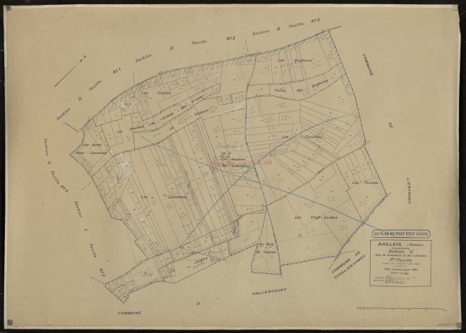 Plan du cadastre rénové - Bailleul : section C1