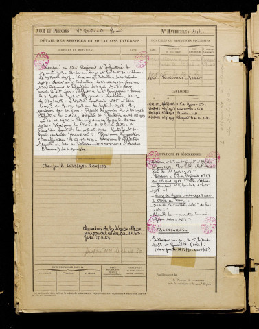 Verselle, André Fernand, né le 15 novembre 1898 à Doullens (Somme), classe 1918, matricule n° 144, Bureau de recrutement d'Amiens