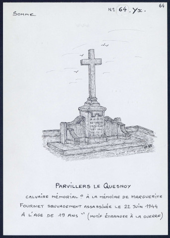 Parvillers-le-Quesnoy : calvaire mémorial - (Reproduction interdite sans autorisation - © Claude Piette)