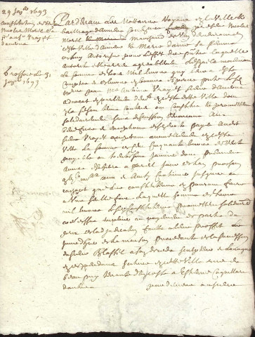 Etude de Me Antoine Debacq à Amiens (étude n°6). Minutes de l'année 1693