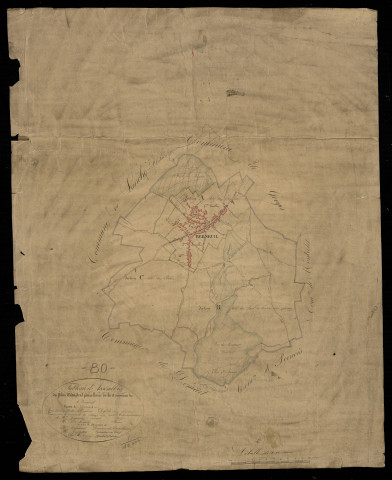 Plan du cadastre napoléonien - Berneuil : tableau d'assemblage