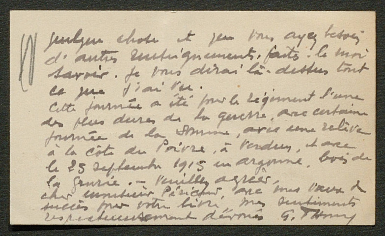 Témoignage de Thomas (Abbé), Germain (Lieutenant) et correspondance avec Jacques Péricard