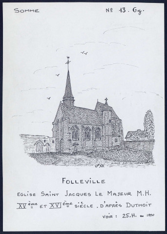 Folleville : église Saint-Jacques le Majeur - (Reproduction interdite sans autorisation - © Claude Piette)