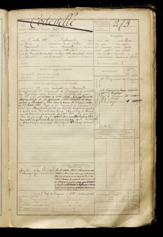 Codevelle, Alphonse François Joseph, né le 05 octobre 1888 à Béalencourt (Pas-de-Calais), classe 1908, matricule n° 273, Bureau de recrutement d'Abbeville