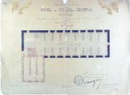 Département de la Somme - Hôtel du Conseil général - Archives : surélévation du pavillon du concierge pour obtenir 2 nouveaux dépôts. Plan de l'étage mansardé. Etat projeté