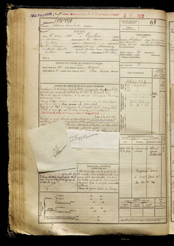 Joron, Clodomir Louis Charles, né le 18 mai 1896 à Contoire (Somme), classe 1916, matricule n° 98, Bureau de recrutement de Péronne