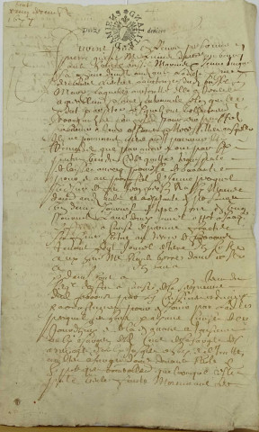 Etude de Me Charles Louvet à Ault. Minutes de l'année 1677