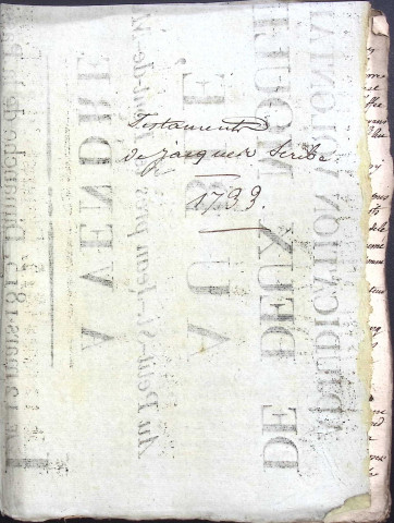 Etude de Me Jacques Scribe à Amiens (étude n°6). Minutes de l'année 1733