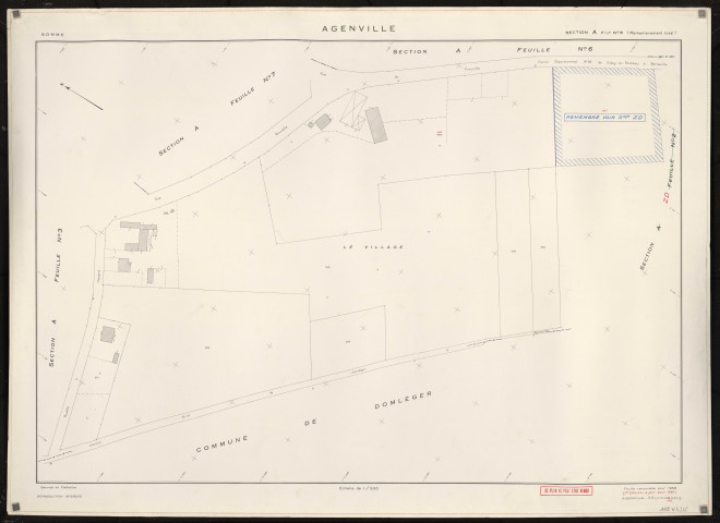Plan du cadastre rénové - Agenville : section A8
