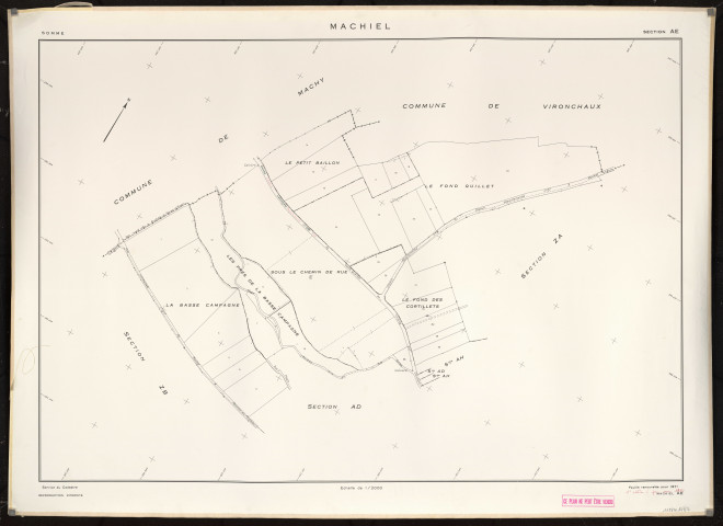 Plan du cadastre rénové - Machiel : section AE