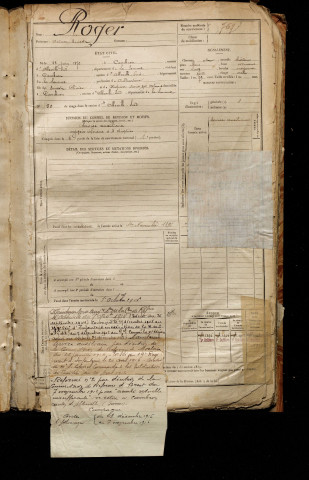 Roger, Octave Ernest, né le 28 juin 1872 à Cambron (Somme), classe 1892, matricule n° 767, Bureau de recrutement d'Abbeville