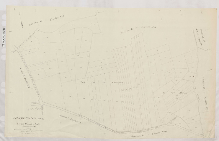 Plan du cadastre rénové - Esmery-Hallon : section B10