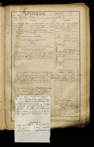 Normad, Maurice Valery, né le 14 octobre 1877 à Remaisnil (Somme), classe 1897, matricule n° 223, Bureau de recrutement d'Abbeville