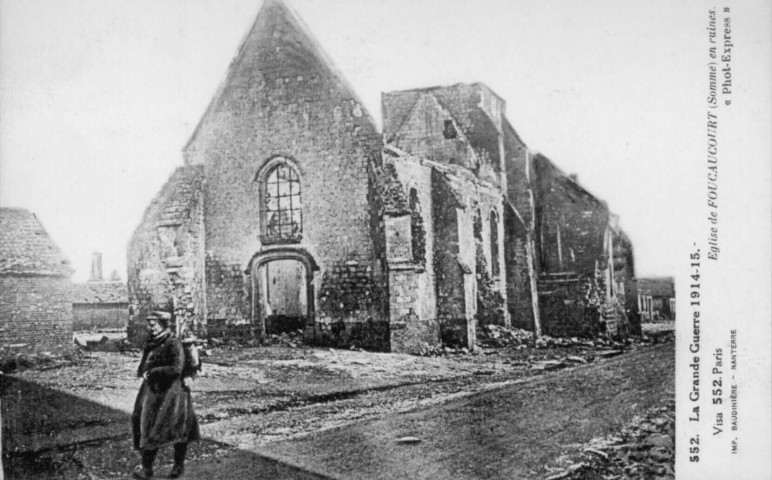 Eglise de Foucaucourt (somme) en ruines