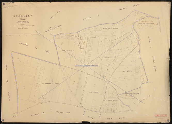 Plan du cadastre rénové - Argoules : section C