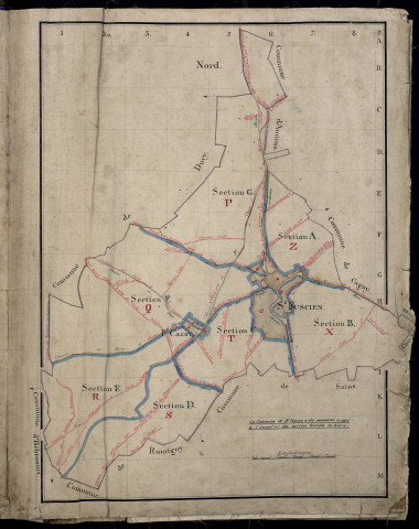 Plan du cadastre napoléonien - Atlas communal - Saint-Fuscien : tableau d'assemblage