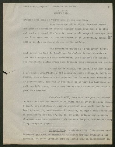 Témoignage de Morin, René (Caporal) et correspondance avec Jacques Péricard