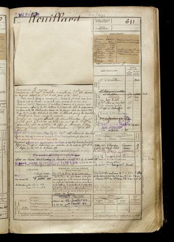 Rouillard, Raoul Georges Gaston, né le 23 avril 1890 à Foucaucourt-en-Santerre (Somme), classe 1910, matricule n° 611, Bureau de recrutement de Péronne