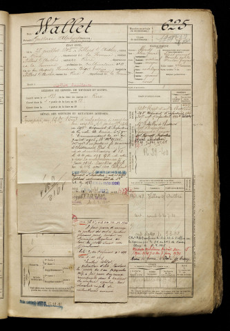 Wallet, Gustave Alphonse François, né le 28 juillet 1892 à Villers-sur-Authie (Somme), classe 1912, matricule n° 625, Bureau de recrutement d'Abbeville
