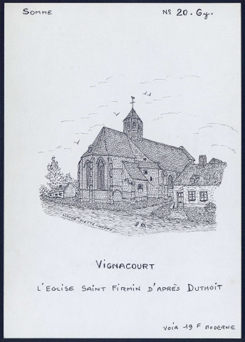 Vignacourt : église Saint-Firmin d'après Duthoit - (Reproduction interdite sans autorisation - © Claude Piette)