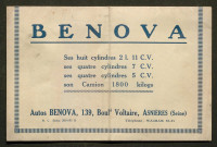 Publicités automobiles : Benova