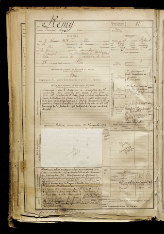 Rémy, François Auguste, né le 08 février 1879 à Rue (Somme), classe 1899, matricule n° 98, Bureau de recrutement d'Abbeville